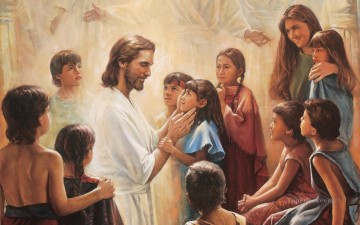  christen - Jesus segnet die Kinder der Nephiten 2 Religiosen Christianity